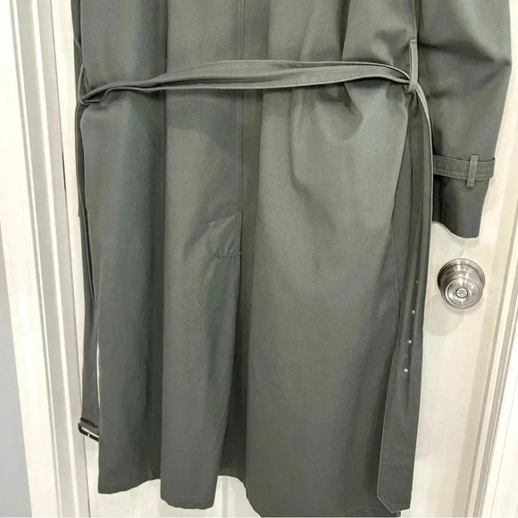 VTG 90 Stafford Trench Coat Removable Lining Men Size 44 Reg Button Up Belt Flaw - Picture 7 of 16